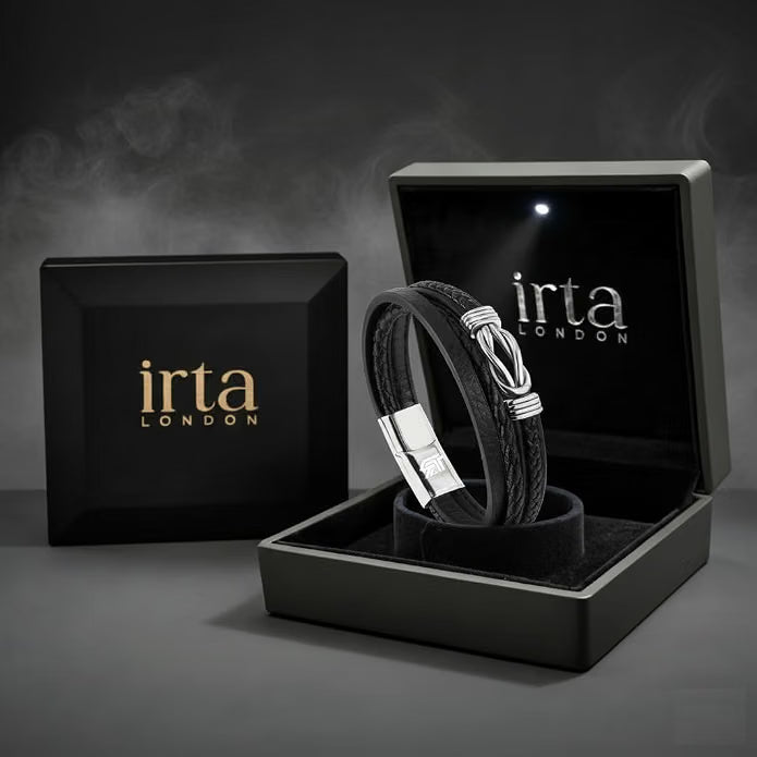 Unisex Leather Multi-Layer Bracelet - Infinity Knot Braided Wrap