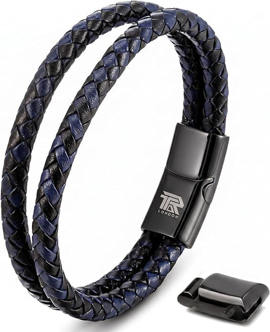 Leather Bracelet for Men & Women, Multi-Layer Braided Wrap Wristband