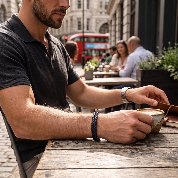 Leather Bracelet for Men & Women, Multi-Layer Braided Wrap Wristband
