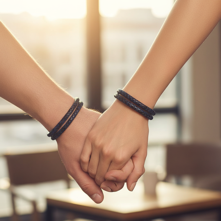 Leather Bracelet for Men & Women, Multi-Layer Braided Wrap Wristband